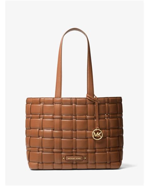 michael michael kors ivy medium woven tote bag|Michael Kors bag tote sale.